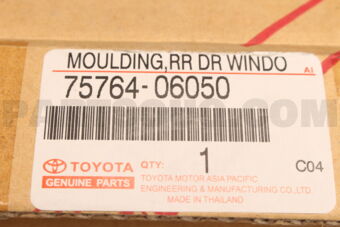7576406050 Toyota MOULDING, REAR DOOR WINDOW FRAME, UPPER LH