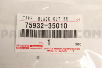 7593235010 TAPE, BLACK OUT, OUTER UPPER LH