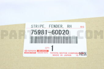 7598160D20 STRIPE  FENDER  RH