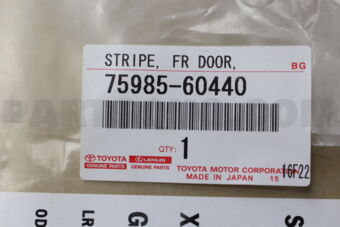 7598560440 STRIPE, FRONT DOOR, RH