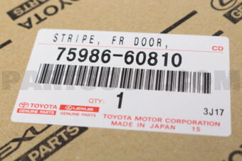 7598660810 Toyota STRIPE, FRONT DOOR, LH