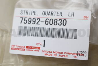 7599260830 STRIPE, QUARTER, LH