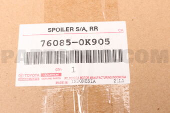 760850K905 SPOILER SUB-ASSY, RR