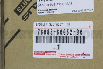 7608560052B0 SPOILER SUB-ASSY, REAR