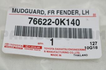 766220K140 MUDGUARD  FR FENDER