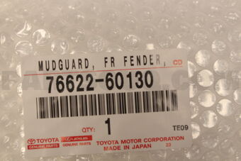 7662260130 Toyota MUDGUARD, FRONT FENDER, LH
