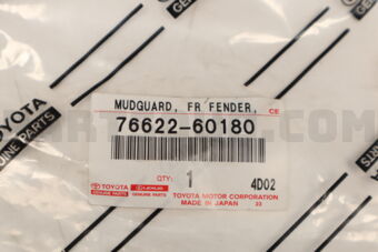 7662260180 Toyota MUDGUARD  FR FENDER