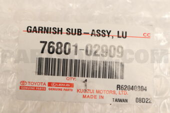 7680102909 GARNISH S/A  BACK DO