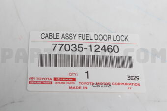 7703512460 Toyota CABLE SUB-ASSY, FUEL LID LOCK CONTROL
