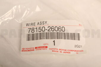 7815026060 Toyota WIRE ASSY, ACCELERATOR FLEXIBLE