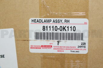 811100K110 HEADLAMP ASSY, RH