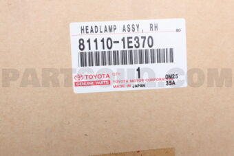 811101E370 Toyota HEADLAMP ASSY, RH