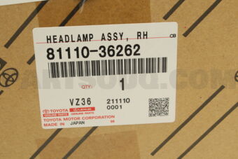 8111036262 HEADLAMP ASSY, RH