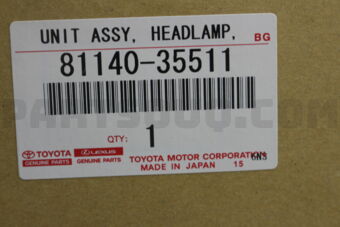 8114035511 Toyota UNIT ASSY, HEADLAMP, RH