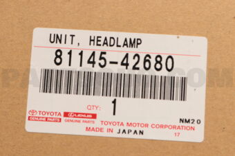 8114542680 UNIT, HEADLAMP