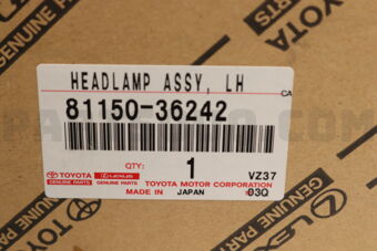 8115036242 HEADLAMP ASSY, LH