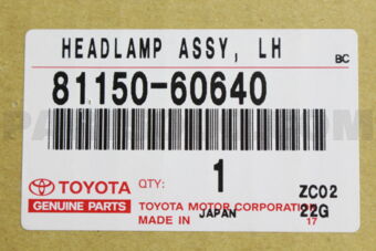 8115060640 HEADLAMP ASSY, LH
