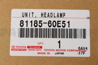 8118560E51 UNIT ASSY, HEADLAMP, LH