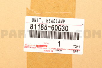 8118560G30 Toyota UNIT ASSY, HEADLAMP, LH