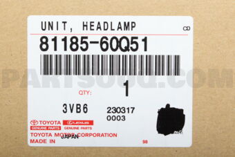 8118560Q51 UNIT  HEADLAMP