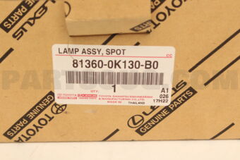 813600K130B0 LAMP ASSY, SPOT