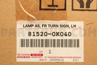 815200K040 Toyota LAMP ASSY, FR TURN S