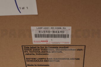81550BZ490 Toyota LAMP ASSY  RR COMBIN