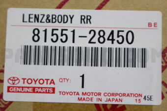 8155128450 LENS, REAR COMBINATION LAMP, RH