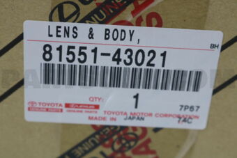 8155143021 LENS, REAR COMBINATION LAMP, RH