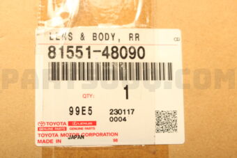 8155148090 LENS, REAR COMBINATION LAMP, RH