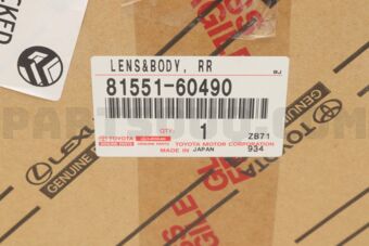 8155160490 LENS, REAR COMBINATION LAMP, RH