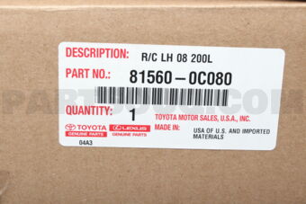 815600C080 LAMP ASSY, REAR COMBINATION, LH