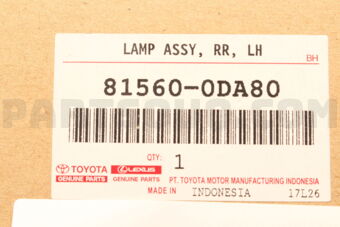 815600DA80 Toyota LAMP ASSY, RR COMBIN