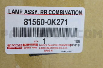 815600K271 LAMP ASSY, RR COMBINATION, LH