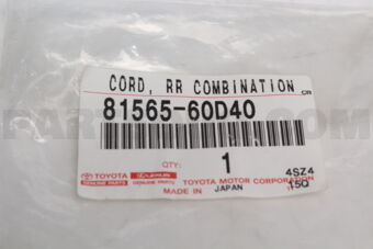 8156560D40 Toyota CORD  RR COMBINATION