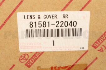 8158122040 LENS, REAR LAMP