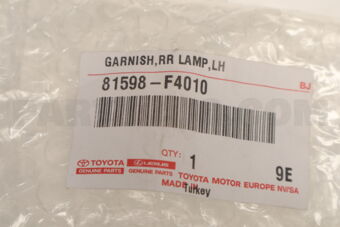 81598F4010 Toyota GARNISH, RR LAMP, LH