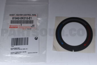 819420K010E1 Toyota SHEET, HEATER CONTROL NAME, NO.1