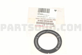 819420K040B0 SHEET, HEATER CONTROL NAME, NO.2