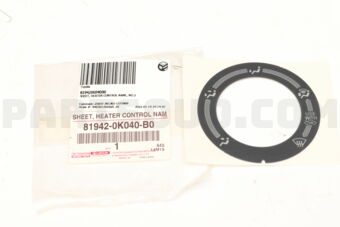 819420K040B0 SHEET, HEATER CONTROL NAME, NO.2