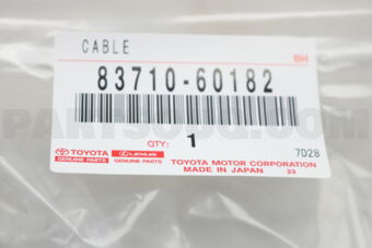 8371060182 CABLE ASSY, SPEEDOMETER DRIVE, NO.