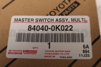 840400K022 Toyota MASTER SWITCH ASSY