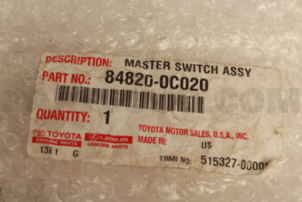 848200C020 MASTER SWITCH ASSY, POWER WINDOW REGULATOR