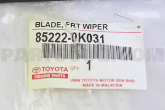 852220K031 BLADE, FR WIPER, LH
