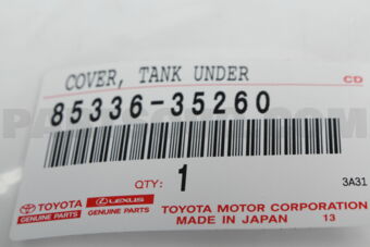 8533635260 COVER, WINDSHIELD WASHER JAR UNDER