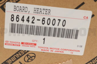 8644260070 BOARD, HEATER CONTROL SWITCH