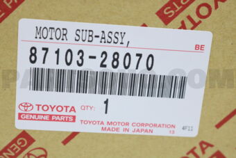 8710328070 MOTOR SUB-ASSY, COOLING UNIT, W/FA