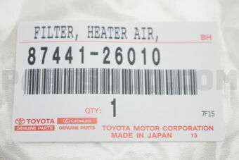 8744126010 FILTER, HEATER AIR