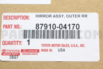 8791004170 MIRROR ASSY, OUTER REAR VIEW, RH