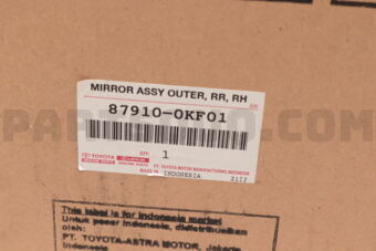 879100KF01 MIRROR ASSY  OUTER R